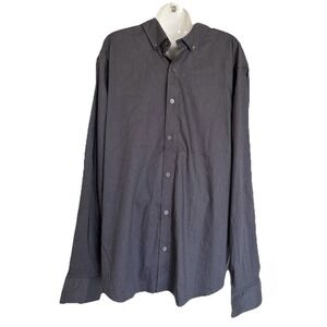NEW Twillory Untuckable Button Down Shirt L/S Grey Blue Checkered Houndstooth XL